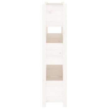 Pflanzkübel Weiß 77x25x104,5 cm Massivholz Kiefer