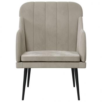 Sessel Hellgrau 63x76x80 cm Samt