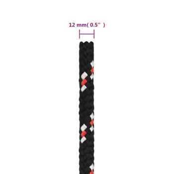 Bootsseil Schwarz 12 mm 100 m Polypropylen