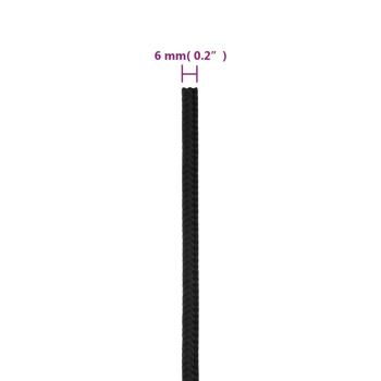 Bootsseil Schwarz 6 mm 100 m Polypropylen