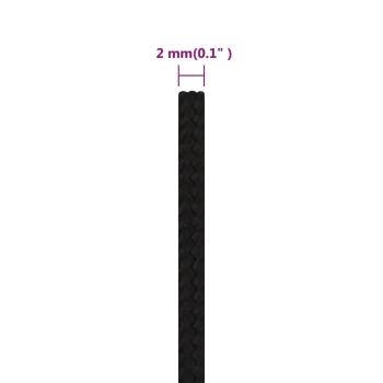 Arbeitsseil Schwarz 2 mm 100 m Polyester
