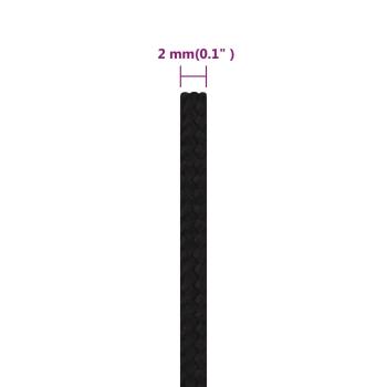 Arbeitsseil Schwarz 2 mm 100 m Polyester