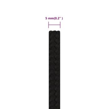 Arbeitsseil Schwarz 5 mm 50 m Polyester