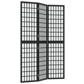 3-tlg. Paravent Japanischer Stil Faltbar 120x170 cm Schwarz