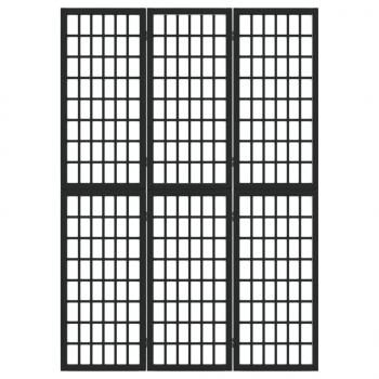 3-tlg. Paravent Japanischer Stil Faltbar 120x170 cm Schwarz