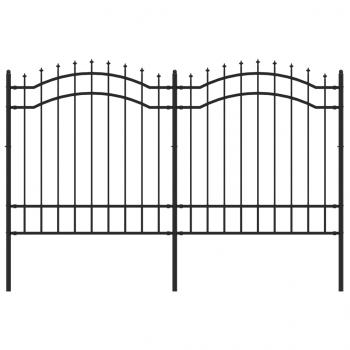 Gartenzaun mit Speerspitzen Schwarz 165 cm Stahl
