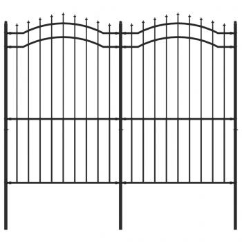 Gartenzaun mit Speerspitzen Schwarz 222 cm Stahl