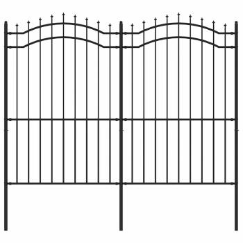 Gartenzaun mit Speerspitzen Schwarz 222 cm Stahl