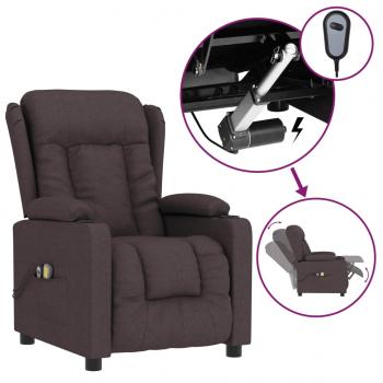 Massagesessel Elektrisch Dunkelbraun Stoff