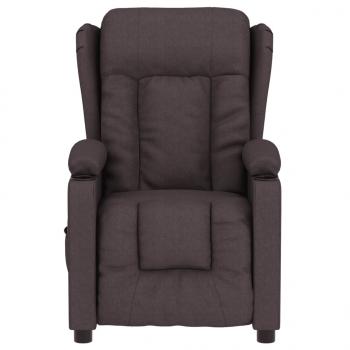 Massagesessel Elektrisch Dunkelbraun Stoff