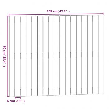 Wand-Kopfteil Grau 108x3x90 cm Massivholz Kiefer