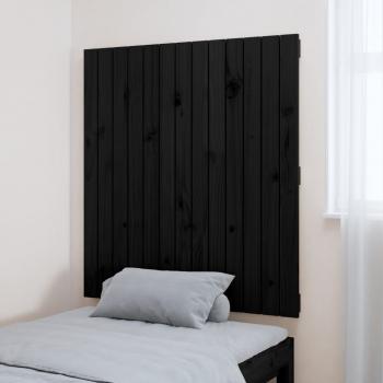 Wand-Kopfteil Schwarz 82,5x3x90 cm Massivholz Kiefer