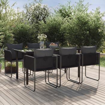 ARDEBO.de - 7-tlg. Garten-Essgruppe Schwarz