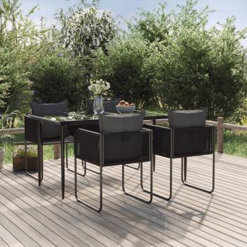 ARDEBO.de - 5-tlg. Garten-Essgruppe Schwarz