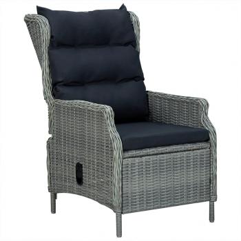 7-tlg. Garten-Essgruppe Hellgrau Poly Rattan