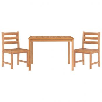 3-tlg. Garten-Essgruppe Massivholz Teak