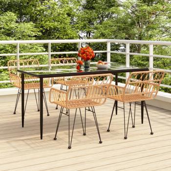 ARDEBO.de - 5-tlg. Garten-Essgruppe Poly Rattan