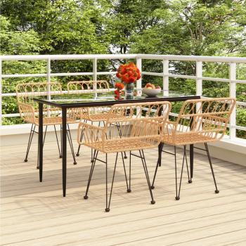 ARDEBO.de - 5-tlg. Garten-Essgruppe Poly Rattan