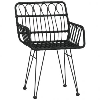 9-tlg. Garten-Essgruppe Schwarz Poly Rattan