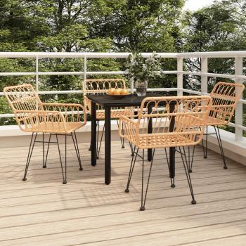 ARDEBO.de - 5-tlg. Garten-Essgruppe Poly Rattan