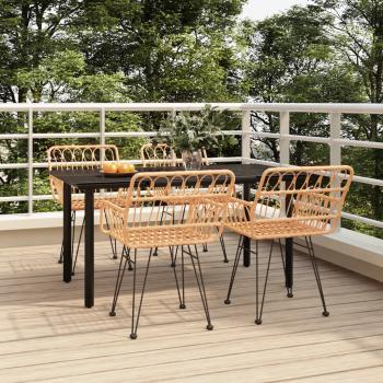 ARDEBO.de - 5-tlg. Garten-Essgruppe Poly Rattan