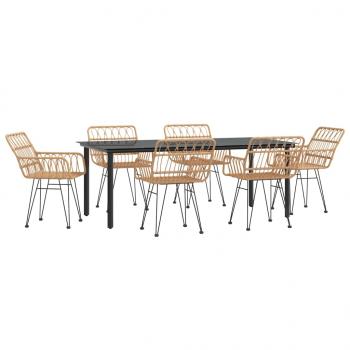 7-tlg. Garten-Essgruppe Poly Rattan