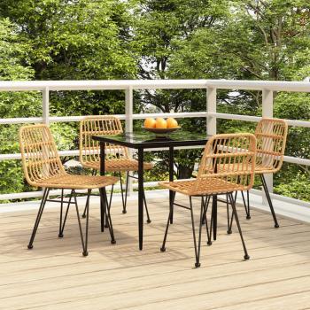 ARDEBO.de - 5-tlg. Garten-Essgruppe Poly Rattan