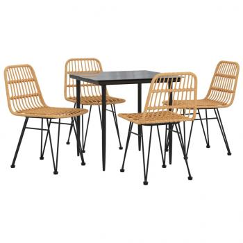 5-tlg. Garten-Essgruppe Poly Rattan
