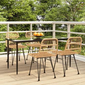 ARDEBO.de - 5-tlg. Garten-Essgruppe Poly Rattan