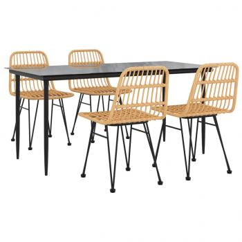 5-tlg. Garten-Essgruppe Poly Rattan