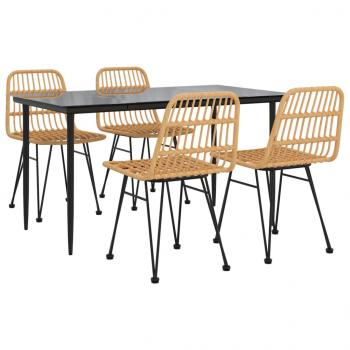5-tlg. Garten-Essgruppe Poly Rattan