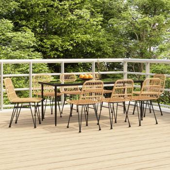 ARDEBO.de - 9-tlg. Garten-Essgruppe Poly Rattan
