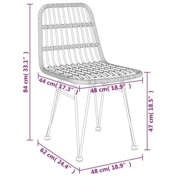 7-tlg. Garten-Essgruppe Schwarz Poly Rattan