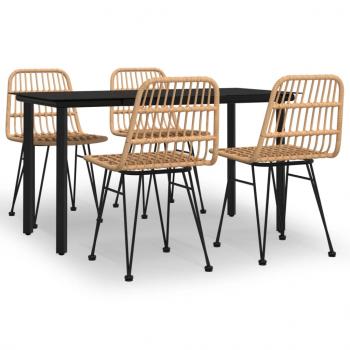 5-tlg. Garten-Essgruppe Poly Rattan