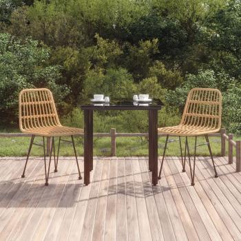 ARDEBO.de - 3-tlg. Garten-Essgruppe Poly Rattan