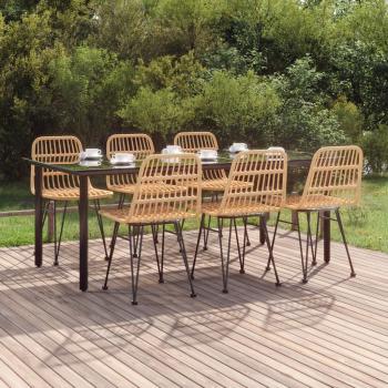 ARDEBO.de - 7-tlg. Garten-Essgruppe Poly Rattan