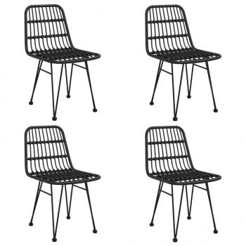 5-tlg. Garten-Essgruppe Schwarz Poly Rattan