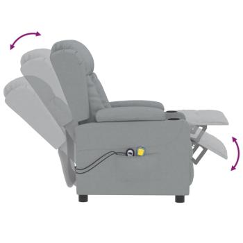 Massagesessel Elektrisch Hellgrau Stoff