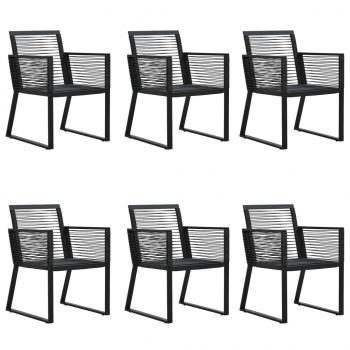 7-tlg. Garten-Essgruppe Schwarz PVC-Rattan
