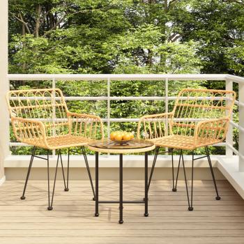 ARDEBO.de - 3-tlg. Garten-Essgruppe Poly Rattan