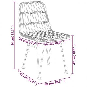 3-tlg. Garten-Essgruppe Poly Rattan