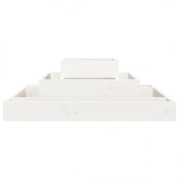 Pflanzkübel Weiß 80x80x27 cm Massivholz Kiefer