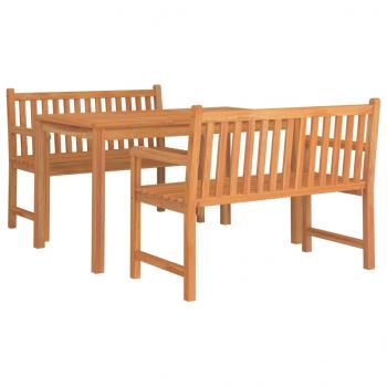 3-tlg. Garten-Essgruppe Massivholz Teak