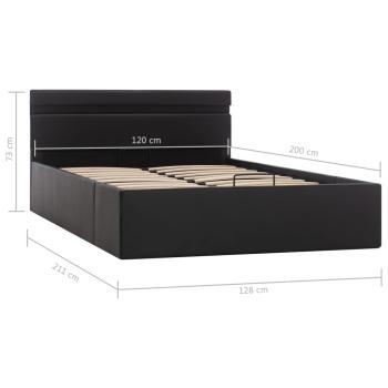 Bett mit Bettkasten Hydraulisch LED Kunstleder 120x200 cm
