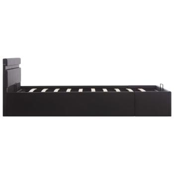 Bett mit Bettkasten Hydraulisch LED Kunstleder 120x200 cm
