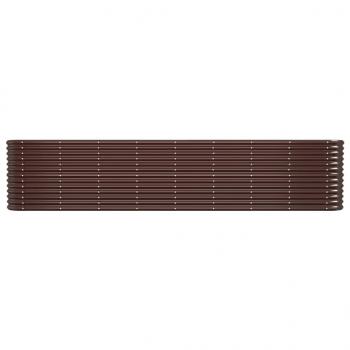 Hochbeet Pulverbeschichteter Stahl 332x40x68 cm Braun