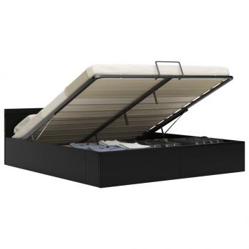 Bett mit Bettkasten Hydraulisch LED Kunstleder 160x200 cm 