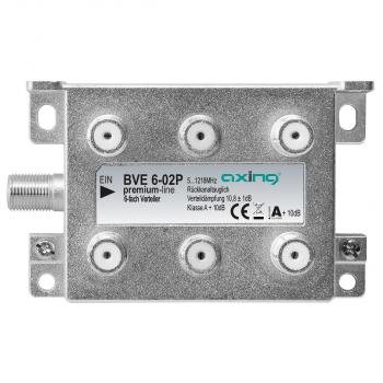 ARDEBO.de AXING BVE 6-02P 6fach Verteiler 5-1218MHz, Kl.A+, brummentkoppelt