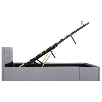 Stauraumbett Hydraulisch Hellgrau Stoff 160×200 cm
