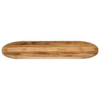 Tischplatte 120x50x2,5 cm Oval Raues Massives Mangoholz
